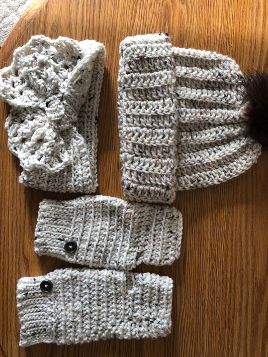 Winter hat, mitten, scarf sets