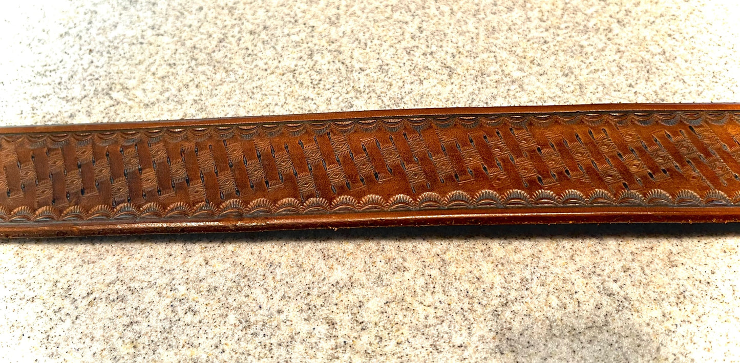 Angled Basket Weave belt 1 1/2 inch width