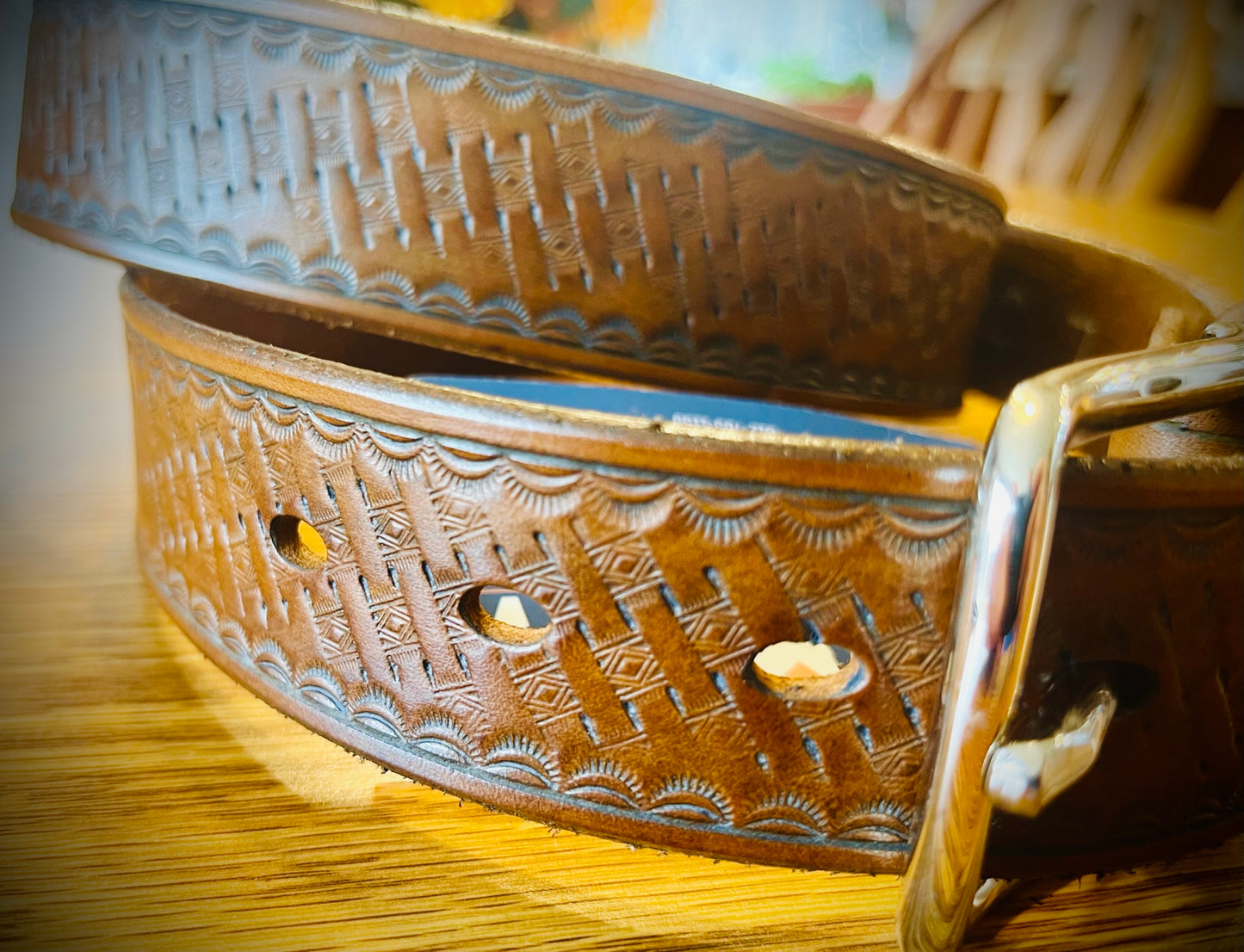 Angled Basket Weave belt 1 1/2 inch width